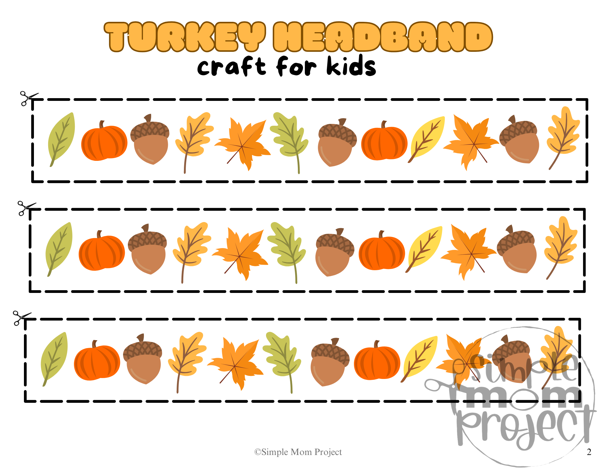 Printable Turkey Headband Craft for kids of all ages