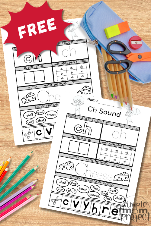 Free Printable CH Worksheet for Kids Phonics Activities – Simple Mom ...