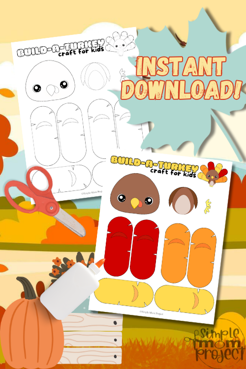 Who wouldn't want to create your own turkey, feather by feather, in any color they can imagine? With our Printable Build-A-Turkey Craft Template for Kids, you can do it! It's like giving our kids the ability to create the most amazing turkey ever. It's a fun, hands-on way for kids to get into the autumn season. Download the craft template, grab your crayons, and prepare to make the cutest turkey ever!