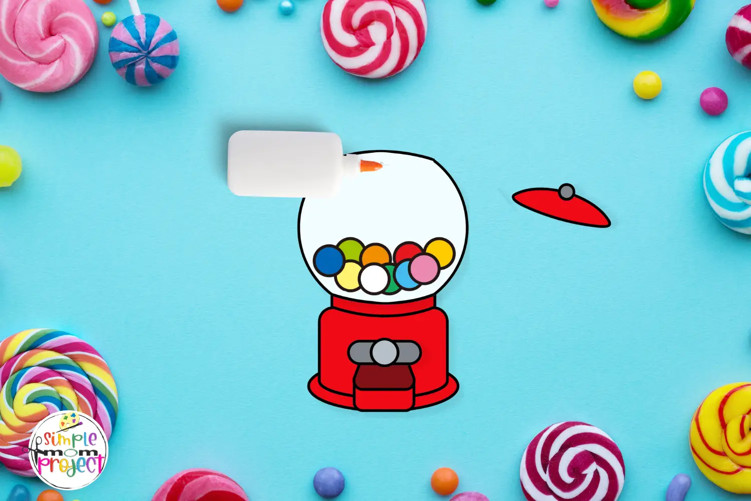 Gumball Machine Cut and Paste Craft for kids Build a Gumball machine