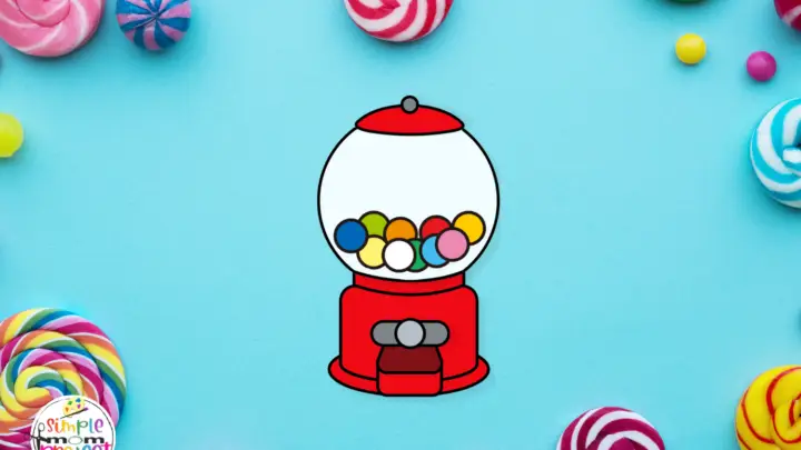 Gumball Machine Cut and Paste Craft for kids Build a Gumball machine
