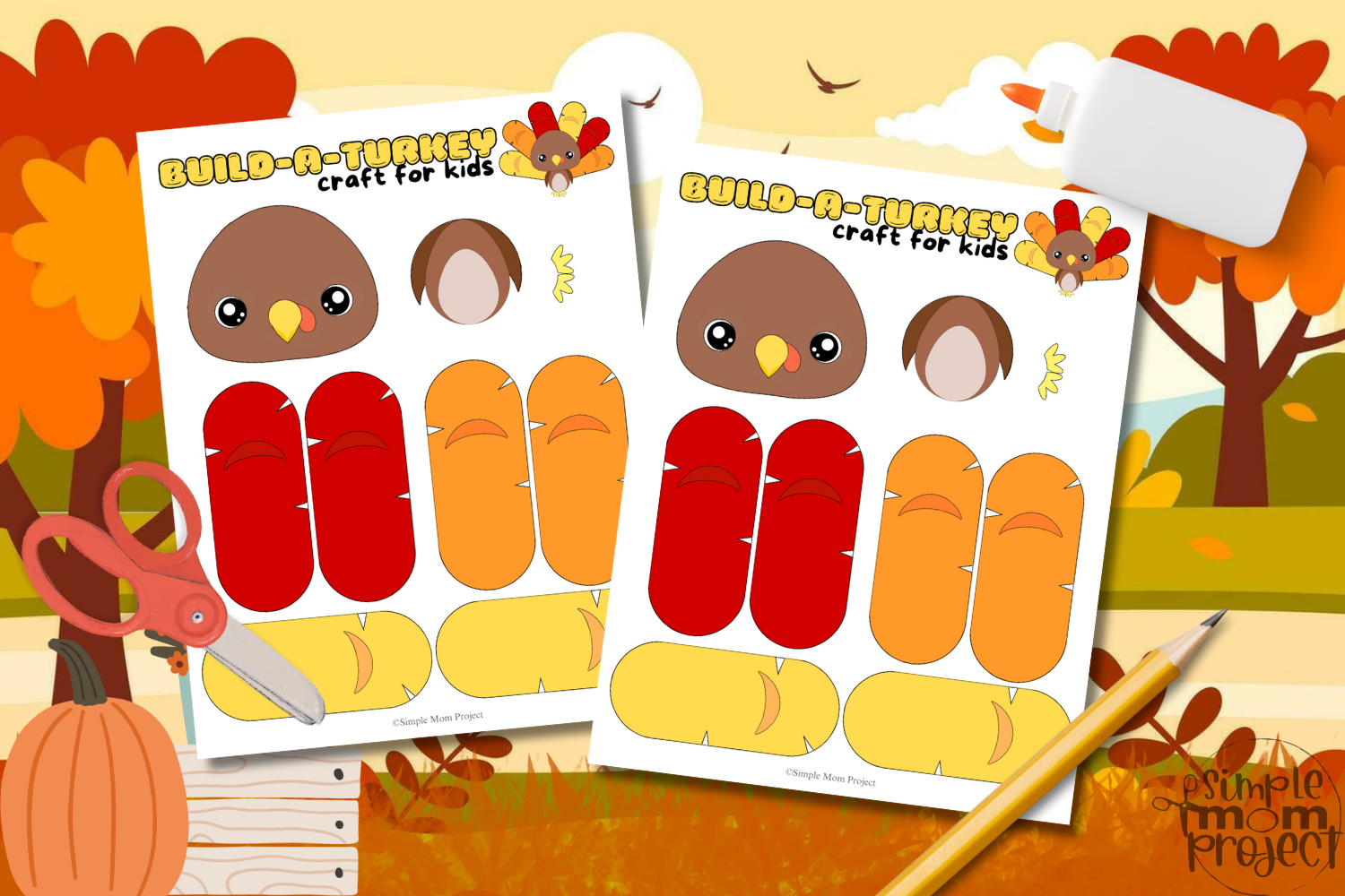 build-a-turkey craft for kids, toddlers, prechoolers and kindergarten kids