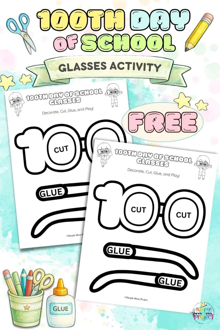 100th day of school glasses activity