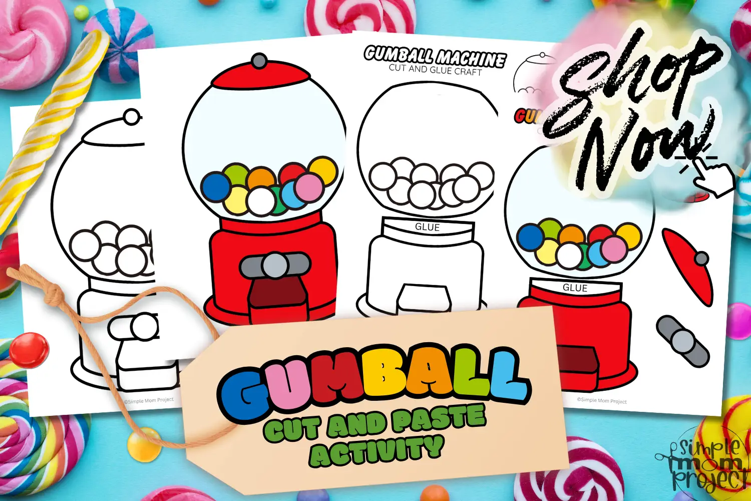 Printable gumball machine craft template simple mom project