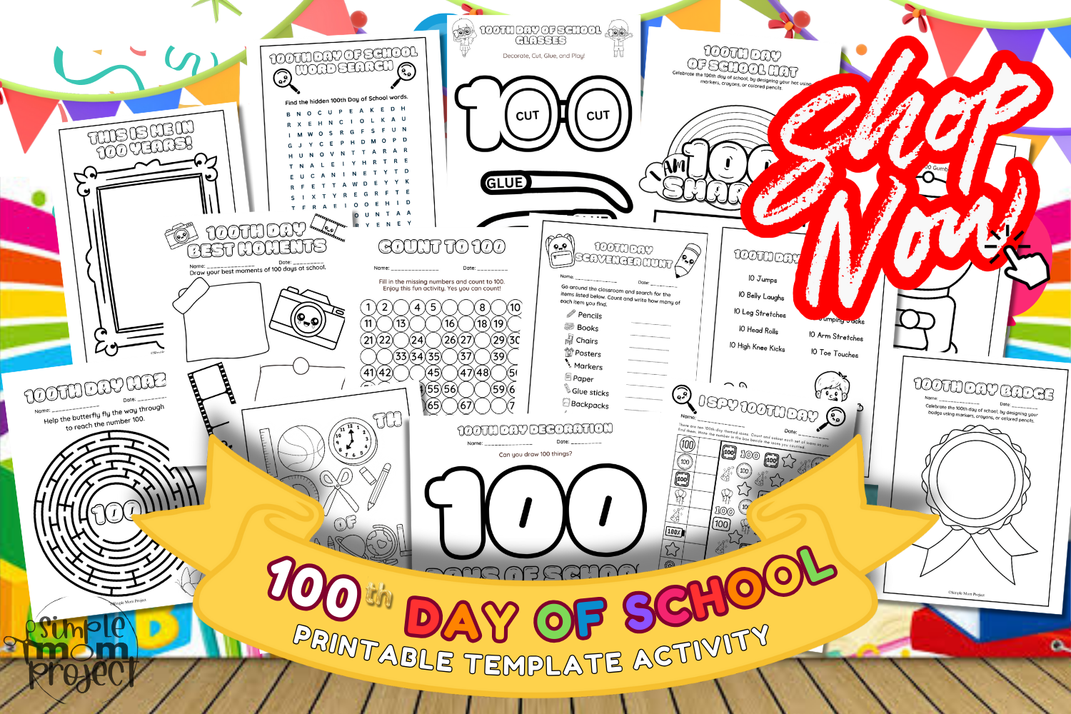 100th day of school printable template activity for toddlers, preschoolers and kindergarten kids