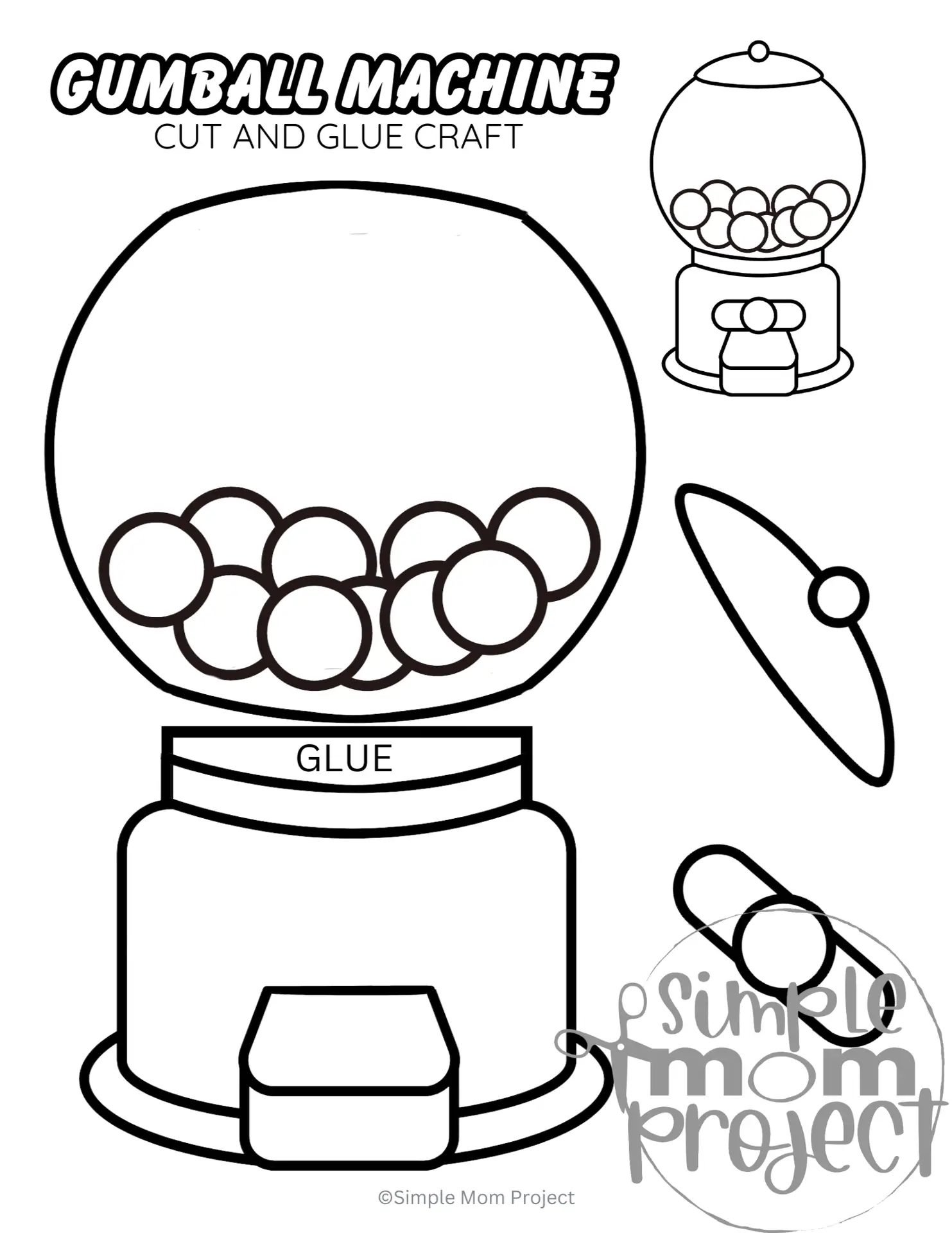 Printable gumball machine craft template simple mom project