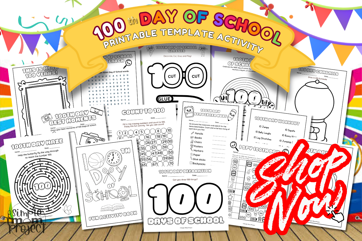 100th day of school printable template activity for kids of all ages