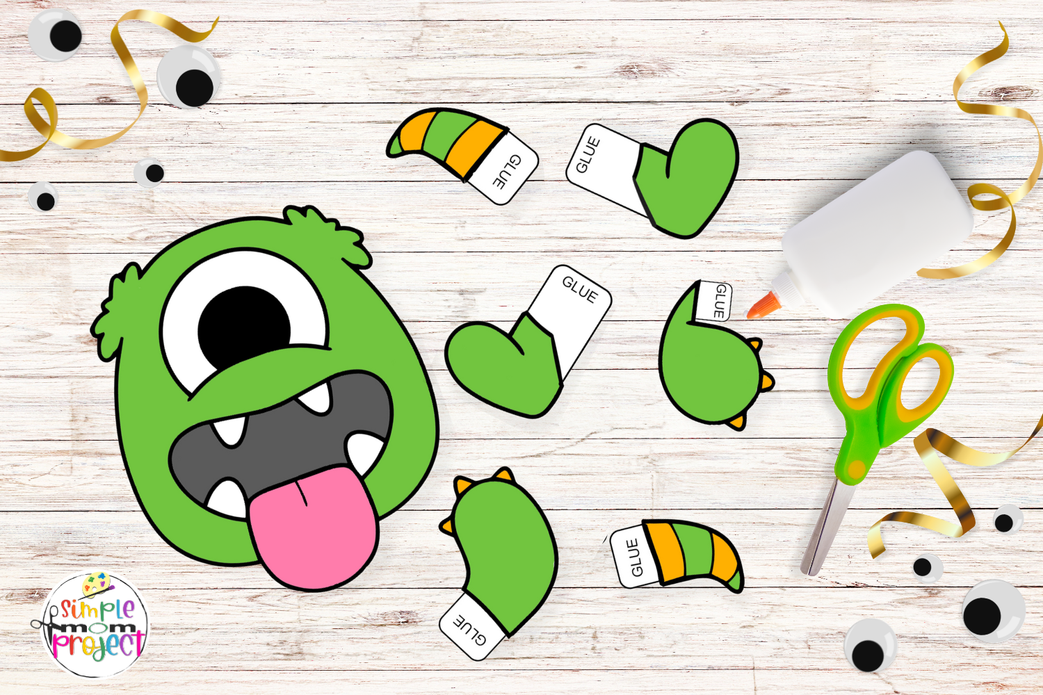 Free Printable Monster Craft for toddlers, preschoolers and kindergarten kids