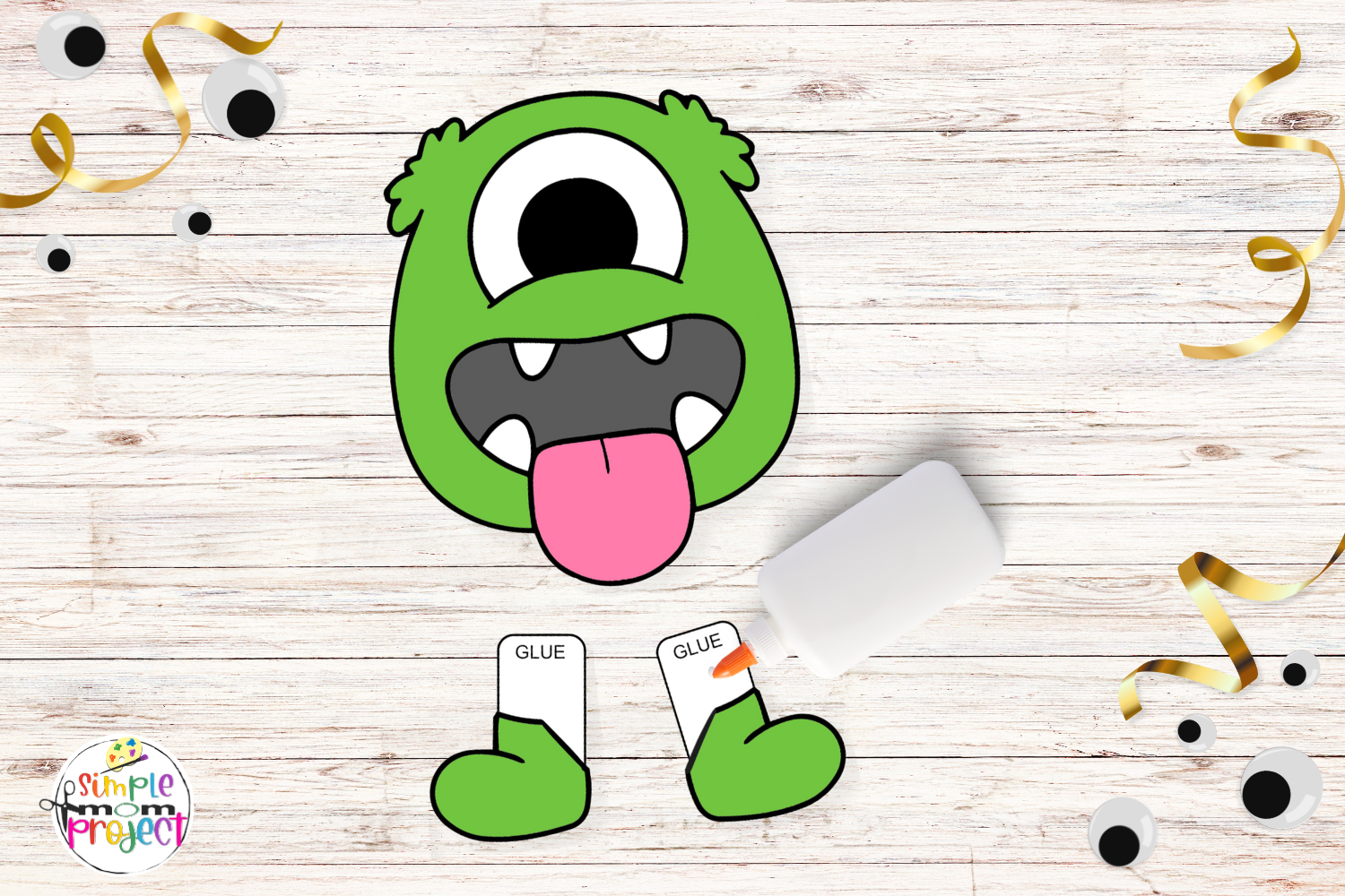 Free Printable Monster Craft Template for toddlers, preschoolers and kindergarten kids