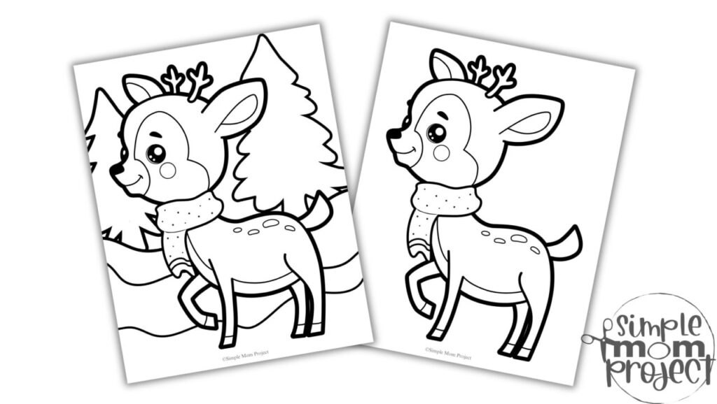 Free Printable Winter Deer Template for kids of all ages