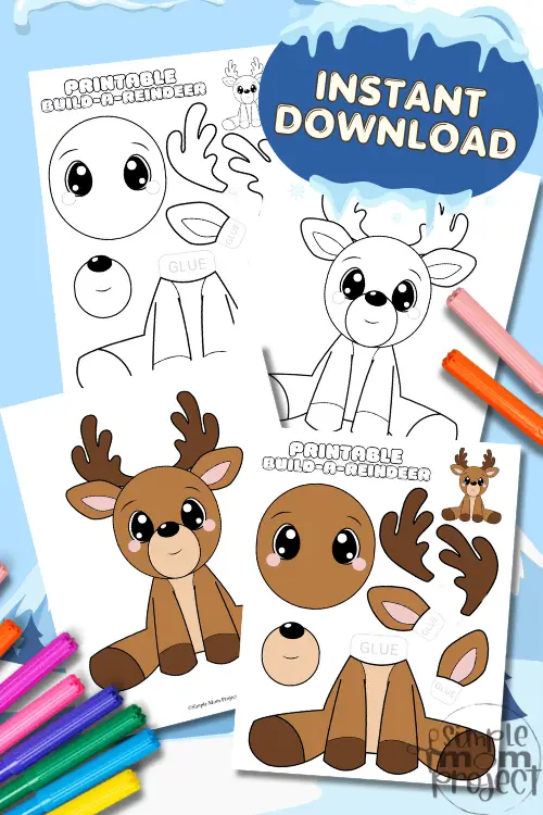 Looking for an exciting, crafty way to keep little hands busy? Our printable build-a-reindeer craft template will come in handy! This is the perfect winter activity for unlimited giggles and creativity. And guess what? It's as simple as printing, cutting, and crafting! Whether it's for a relaxing day at home, school fun, or a winter activity, this template is ready to bring the reindeer charm alive!