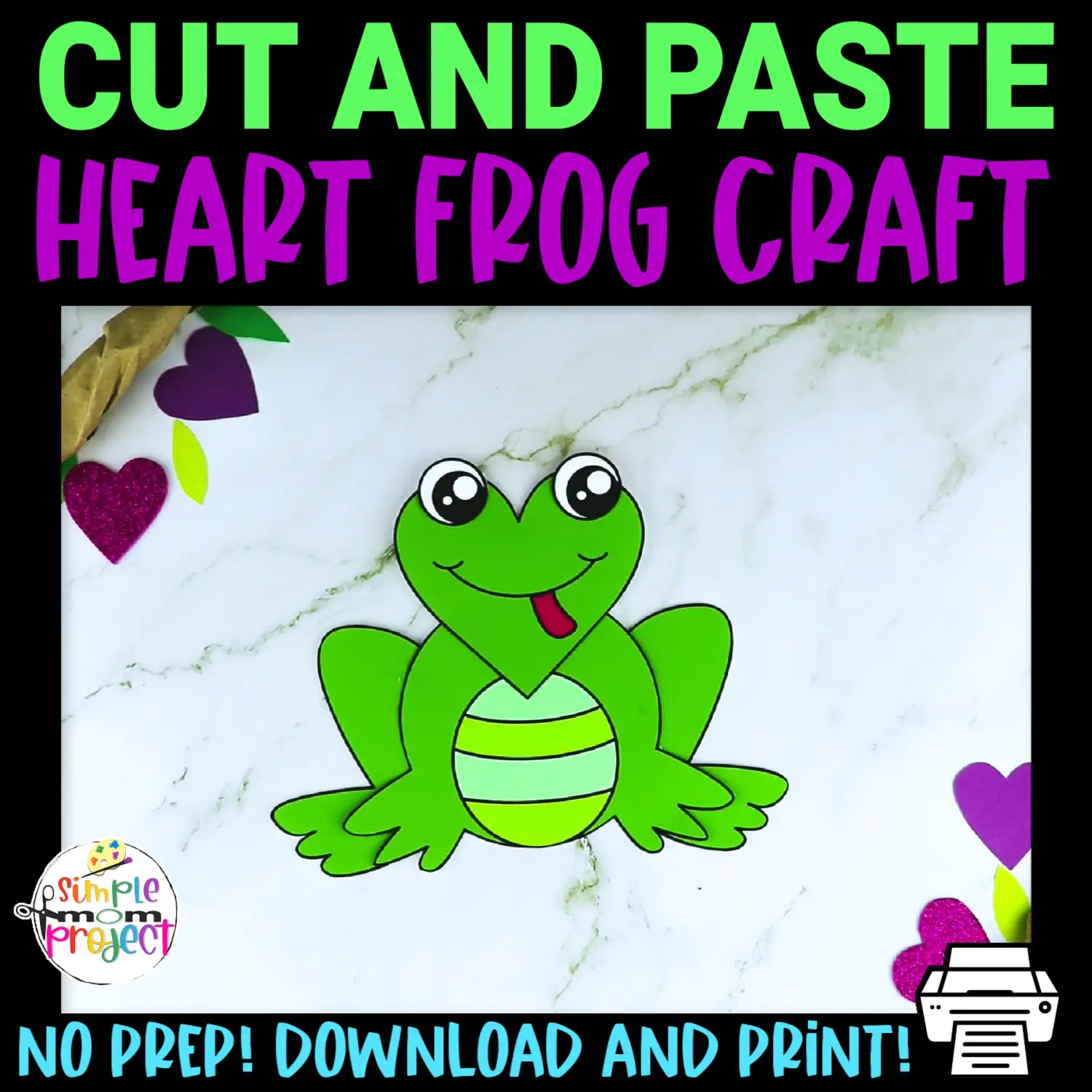 Heart Frog Cut and Paste Craft