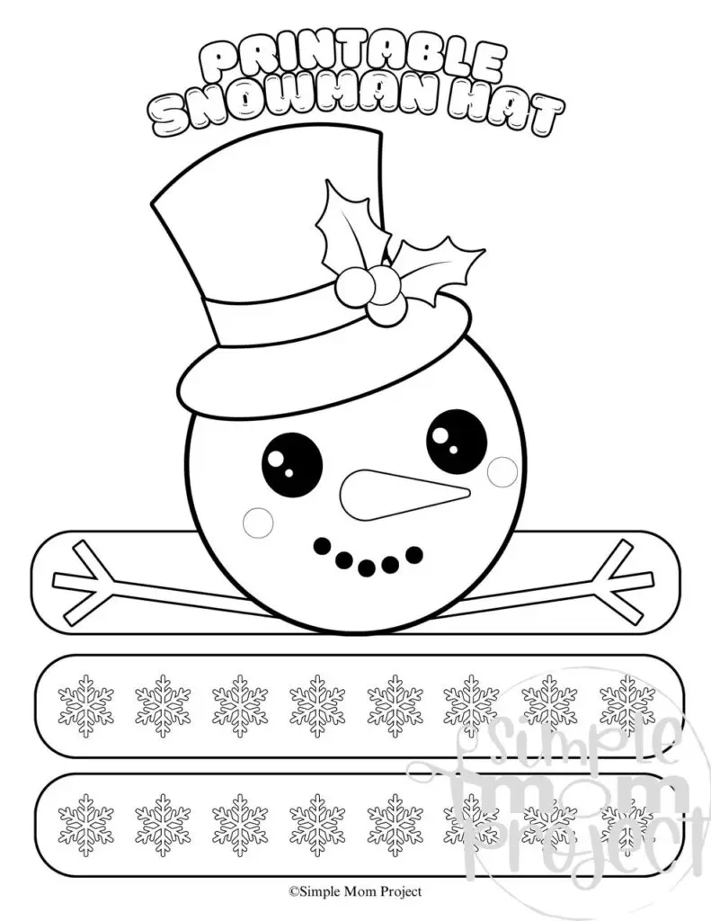 Printable Snowman Hat Craft Template for kids of all ages