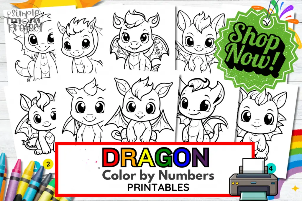 Show Now Printable Dragon Color By Numbers Printable Templates for kids of all ages