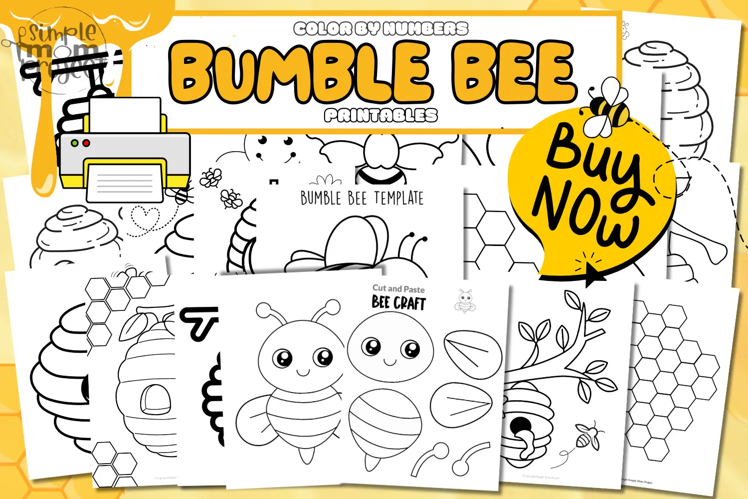 Free Printable Bumble Bee Template Kids Cut Outs - Simple Mom Project