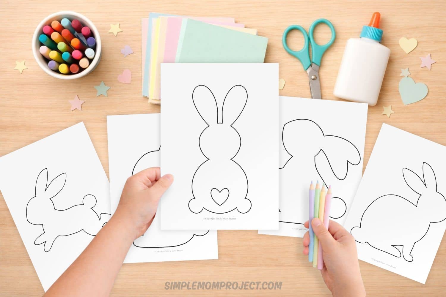 bunny template printable for preschool and kindergarten craft