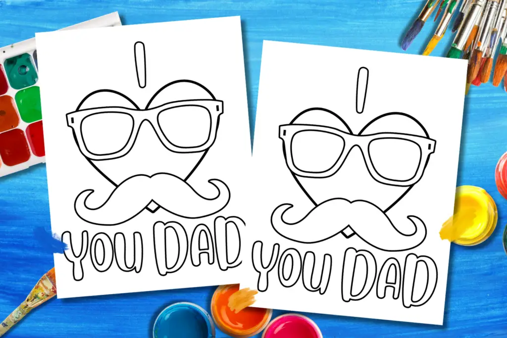 FLATLAY I love you dad coloring page (FREE) Printable Template