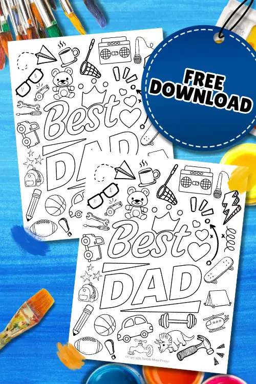 What's the coolest way to show Dad some love? The free printable best dad ever coloring page is the perfect way to make a masterpiece just for him! Add vibrant colors, fun designs and your personal touch to make it extra special. Turn it into a handmade card, a framed gift or just for a quality time with Dad, this coloring page is a fun way to celebrate the best dad ever! Download, print and start coloring today!