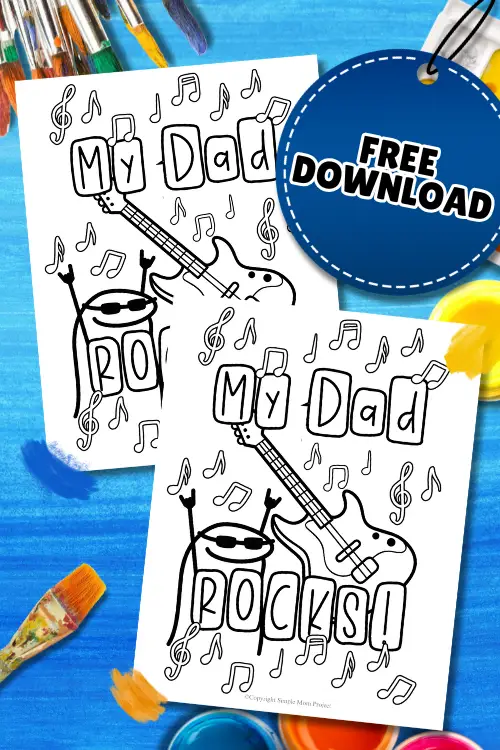 Ready to rock some colors? The fun free printable "My Dad Rocks" coloring page is the coolest way to show Dad just how awesome he is! Little artists can turn this page into a rockstar masterpiece. Just grab your crayons, markers, paints and let the coloring fun begin!