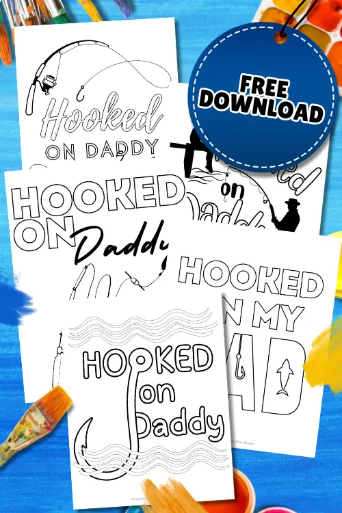 This free printable hooked on daddy craft template is the perfect way for little artists to create a one-of-a-kind masterpiece for Dad. Just grab some paint, press those adorable little hands onto the page and watch a sweet fishing-themed keepsake come to life. A fun, creative and personal way for kids of all ages to show Dad he's the best catch ever!