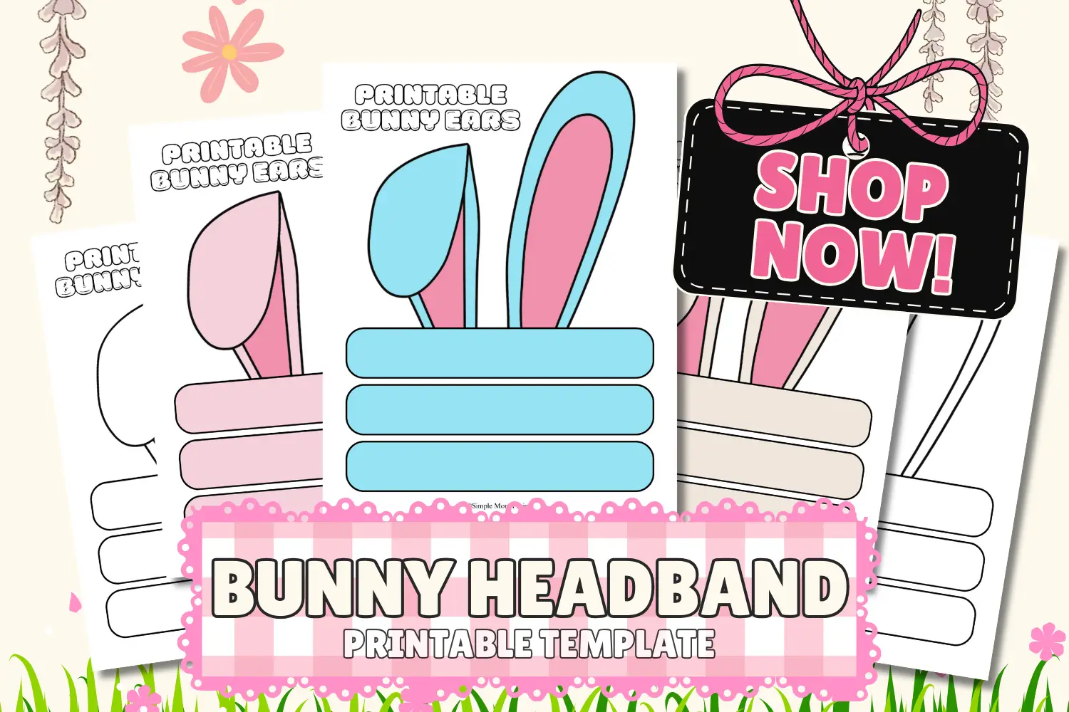 Easy Printable Bunny Ears Headband Craft Template for Kids - Simple Mom ...