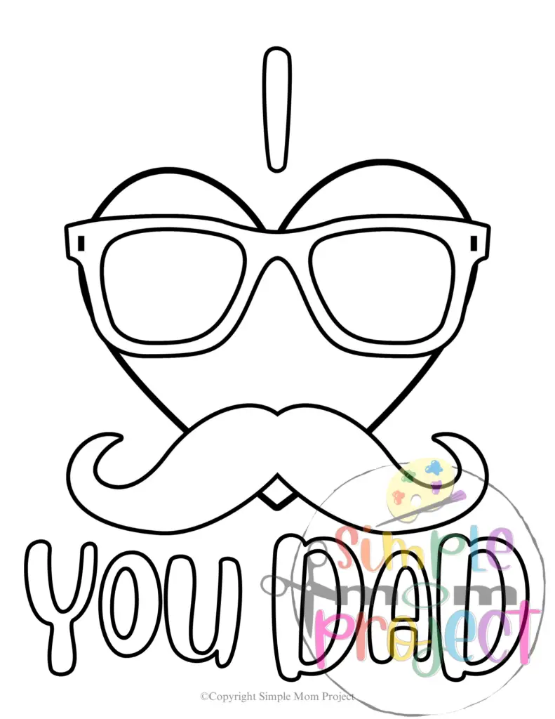 WM I love you dad coloring page Free printable template for kids
