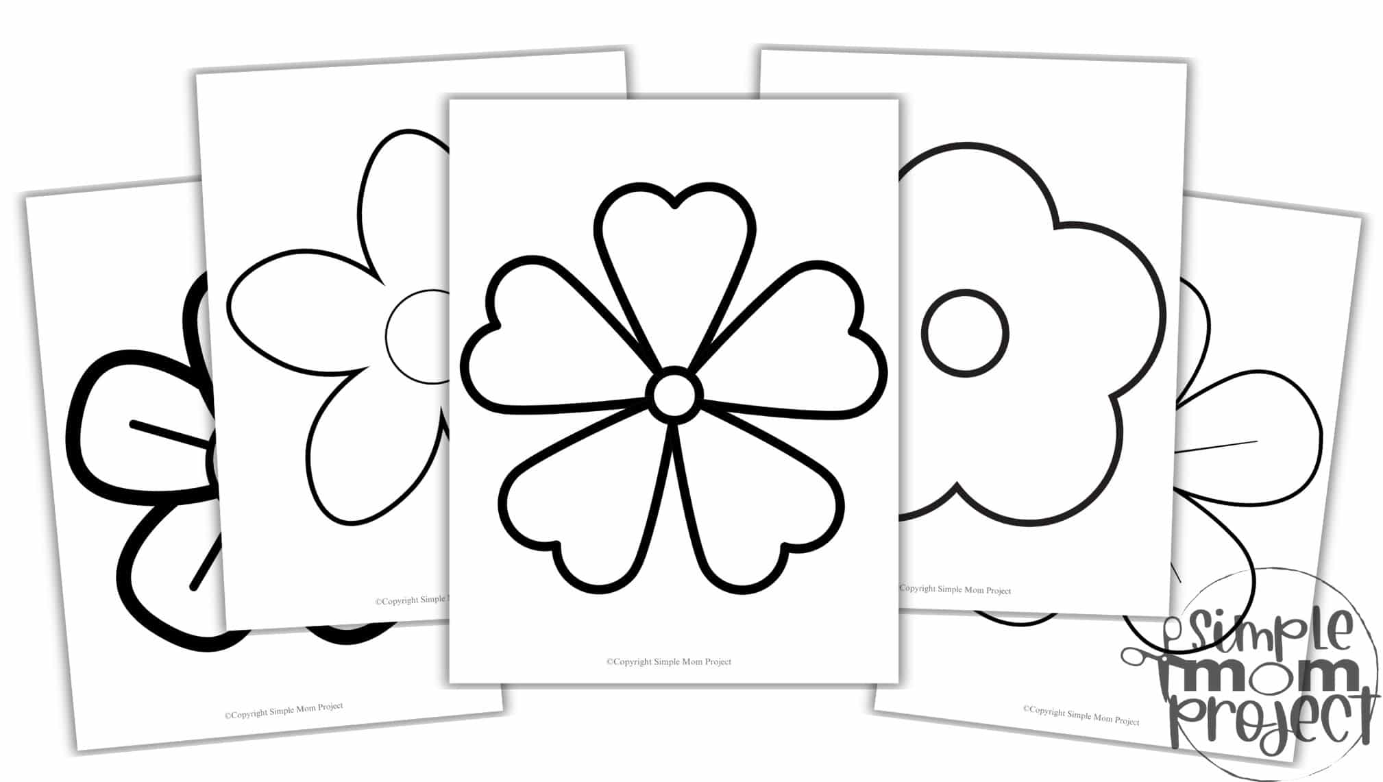Free Printable Five Petal Flower Template for Crafts Simple Mom Project