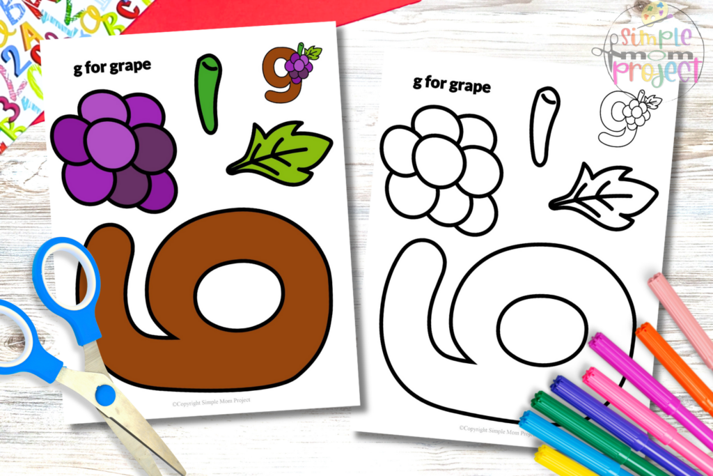 FLATLAY FREE Lowercase Alphabet G Printable Template for Kids