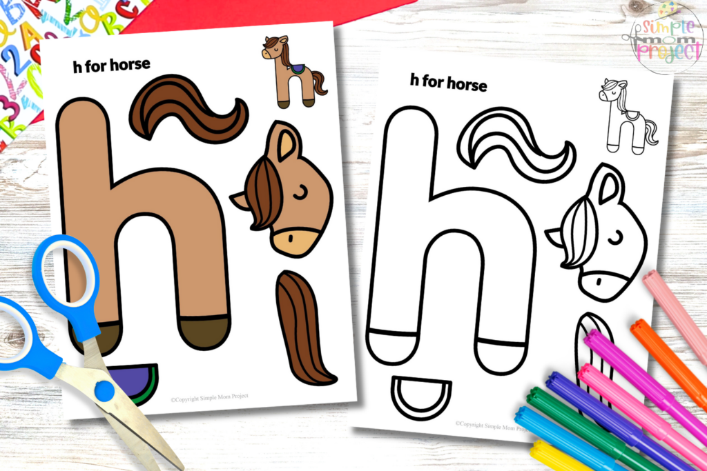 FLATLAY FREE Lowercase Alphabet H Printable Template for Kids