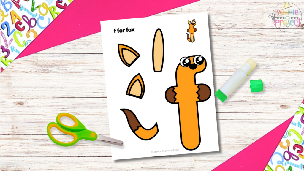 Free Printable Letter F for Fox Craft Template for Kids 2