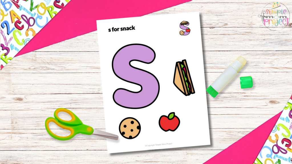 Free Printable Letter S for Snack Craft Template for Kids 2