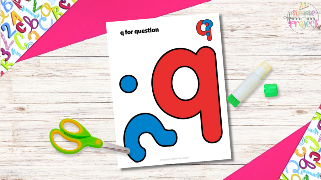 Free Printable Lowercase Letter Q for Question craft template for kids 2