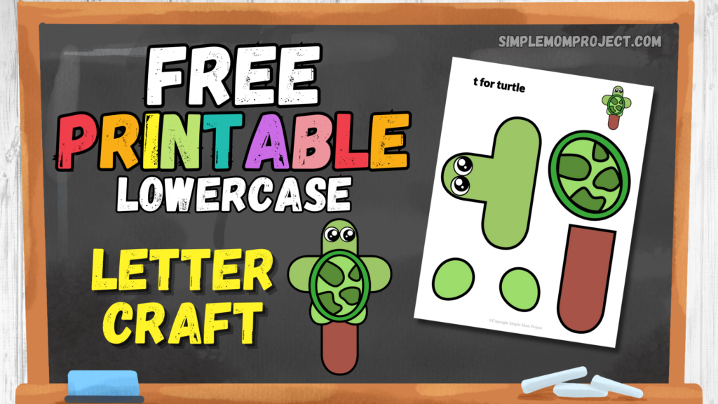 Free Printable Lowercase Letter t for turtle Craft template for kids 1