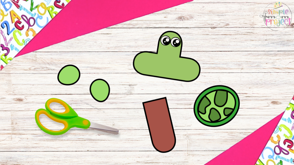 Free Printable Lowercase Letter t for turtle Craft template for kids 3