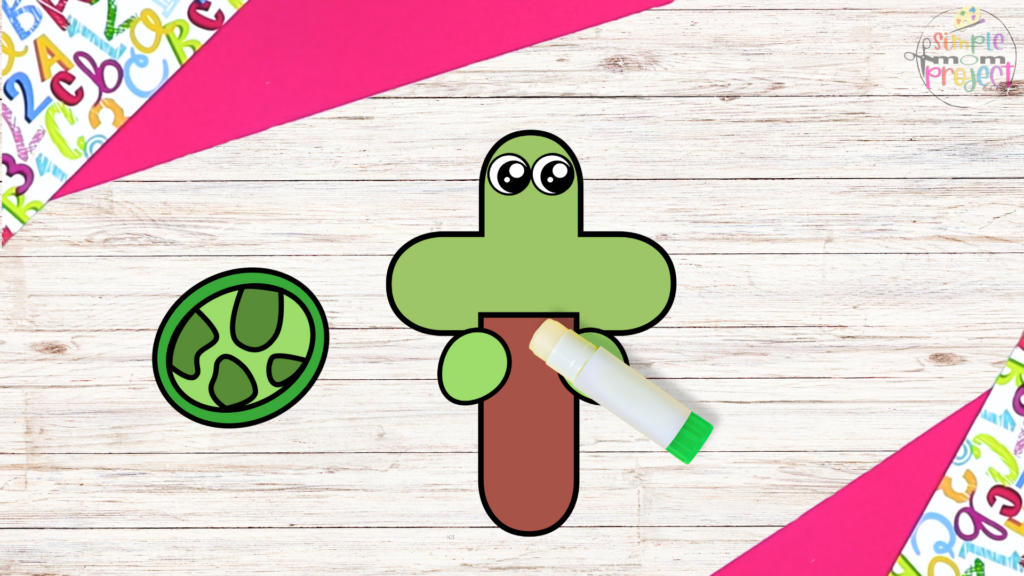 Free Printable Lowercase Letter t for turtle Craft template for kids 8