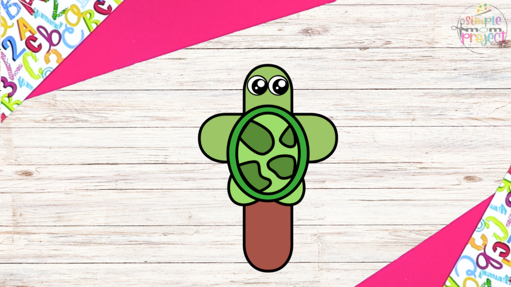 Free Printable Lowercase Letter t for turtle Craft template for kids 9