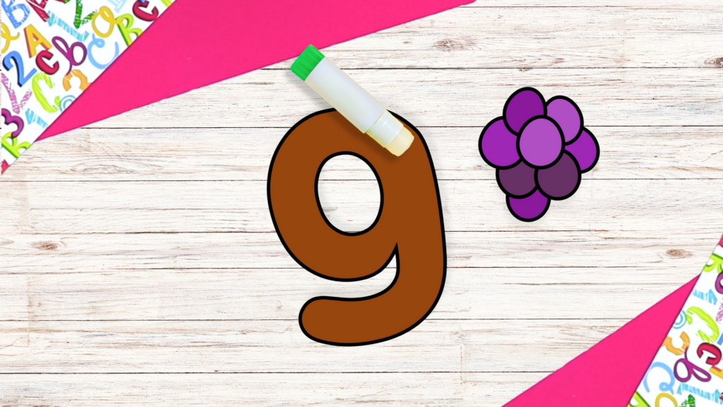 Free Printable lowercase letter g for grapes craft template for kids 4