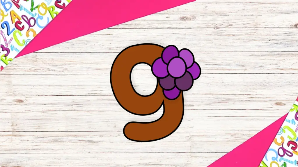 Free Printable lowercase letter g for grapes craft template for kids 5