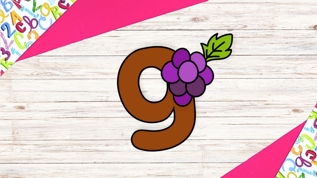 Free Printable lowercase letter g for grapes craft template for kids 7