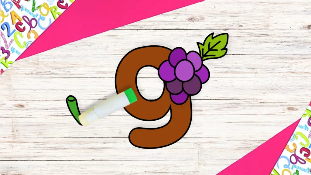 Free Printable lowercase letter g for grapes craft template for kids 8