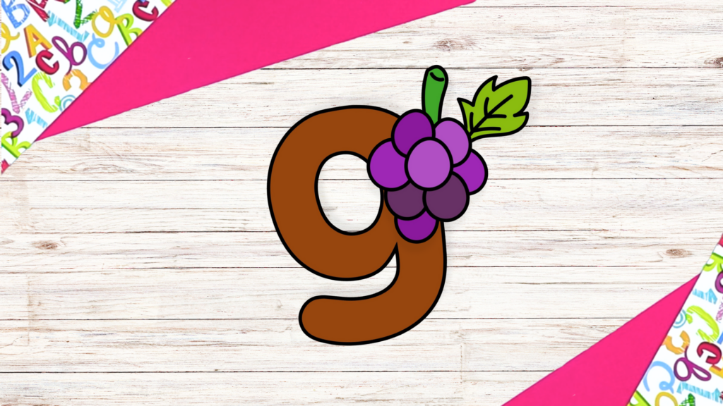 Free Printable lowercase letter g for grapes craft template for kids 9