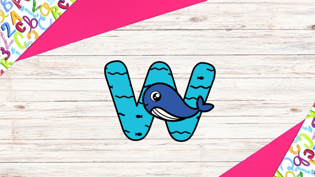 Free Printable lowercase letter w for whale craft for kids 4