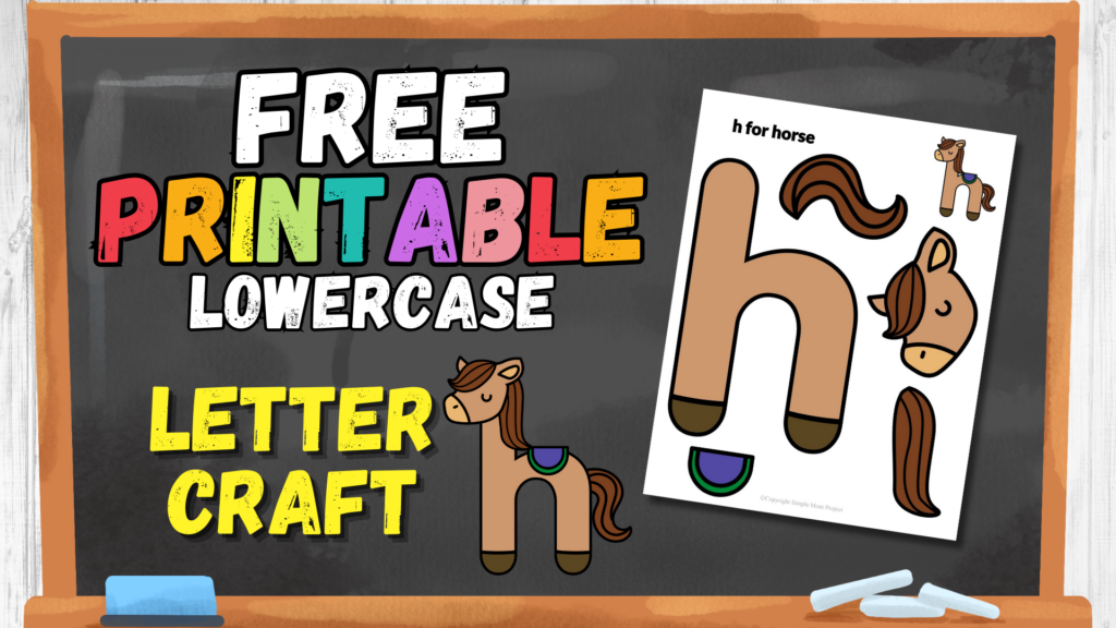 Lowercase letter h for horse craft template for kids 1