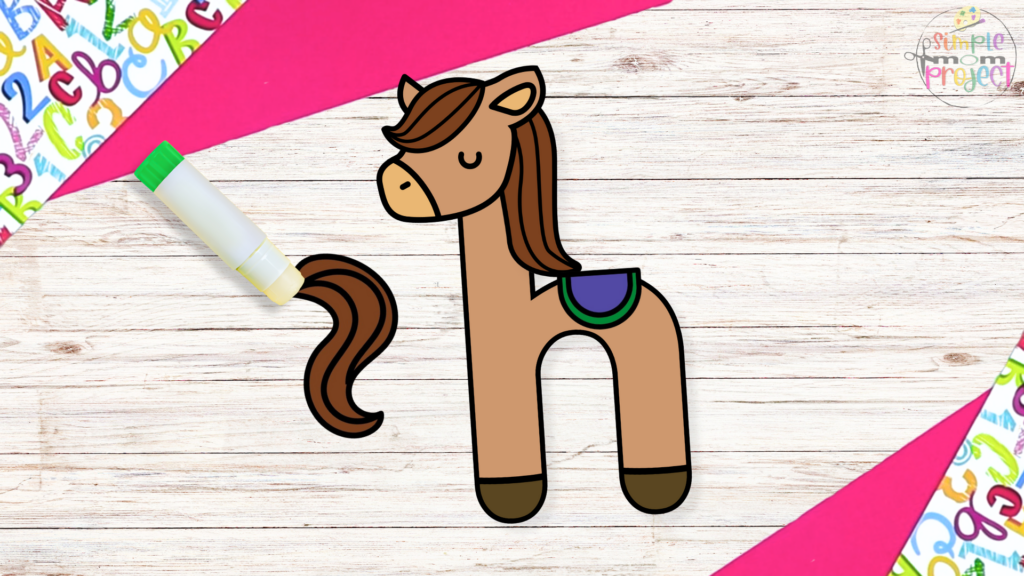 Lowercase letter h for horse craft template for kids 10