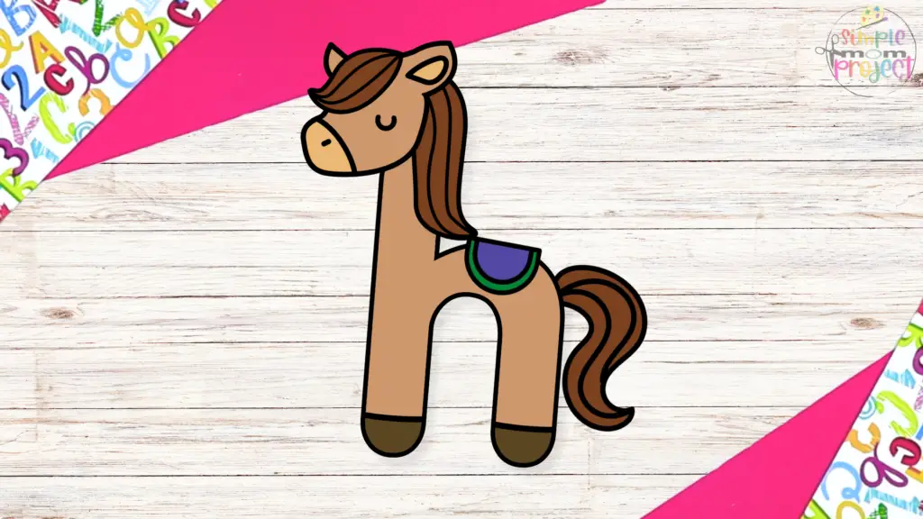 Lowercase letter h for horse craft template for kids 11