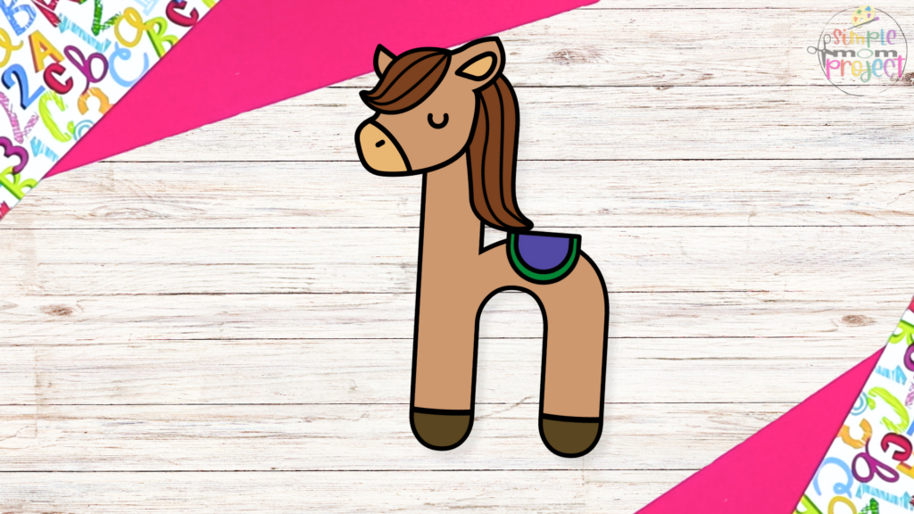 Lowercase letter h for horse craft template for kids 9