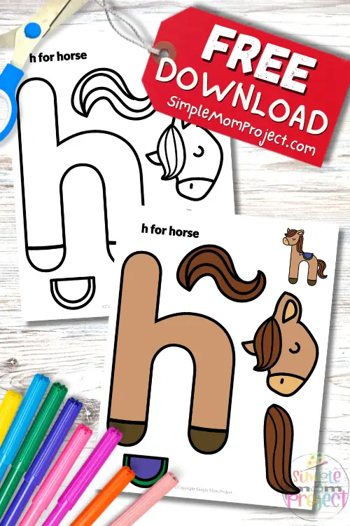 Looking for a fun way to help your little one master their lowercase letters? This cool and easy template is your new BFF! The free printable lowercase letter h for horse craft is perfect for little hands and all the letter h words you can think of! Download, print and let the letter h adventures begin!