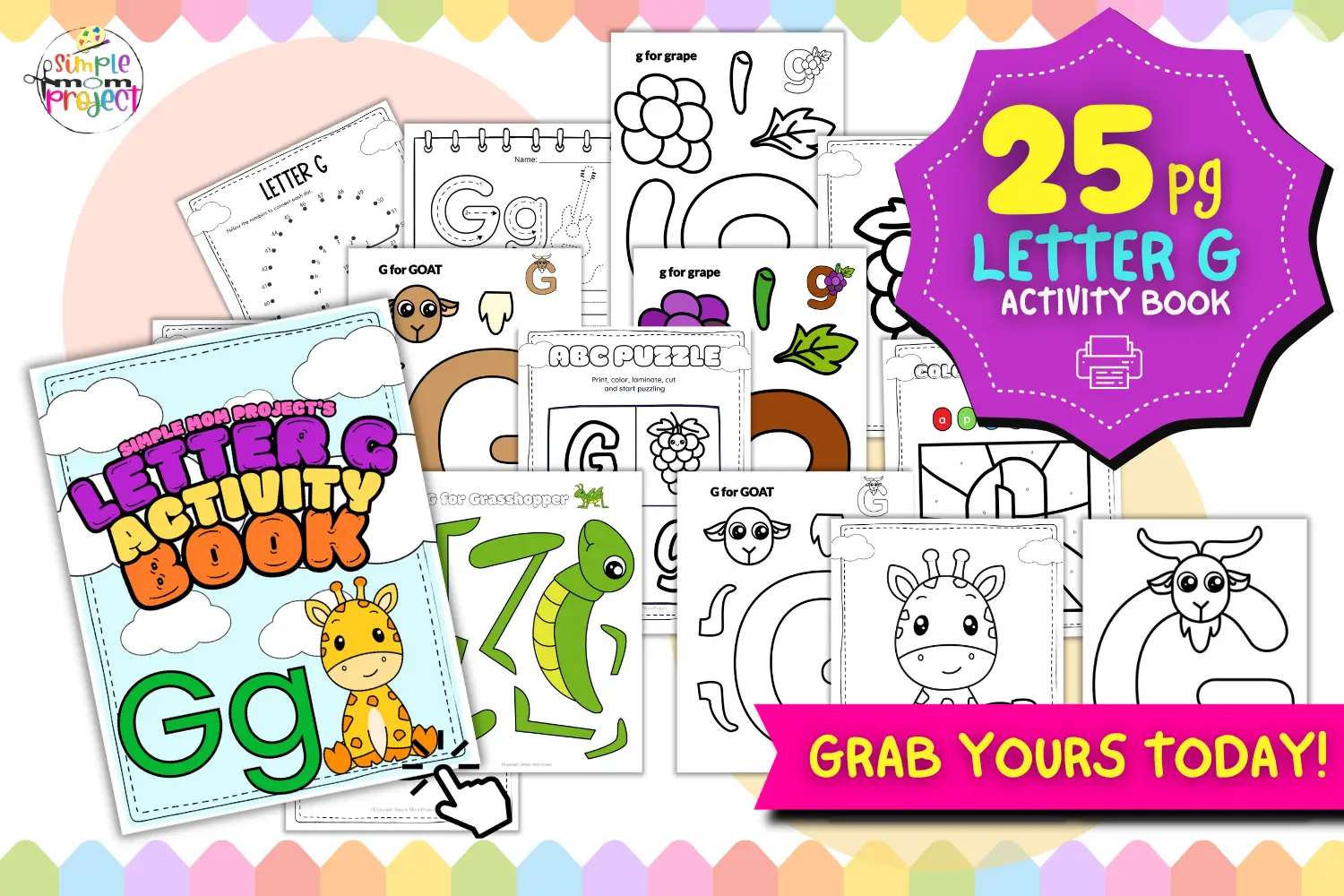 SHOP NOW Letter G Activity Book FlatLay 1