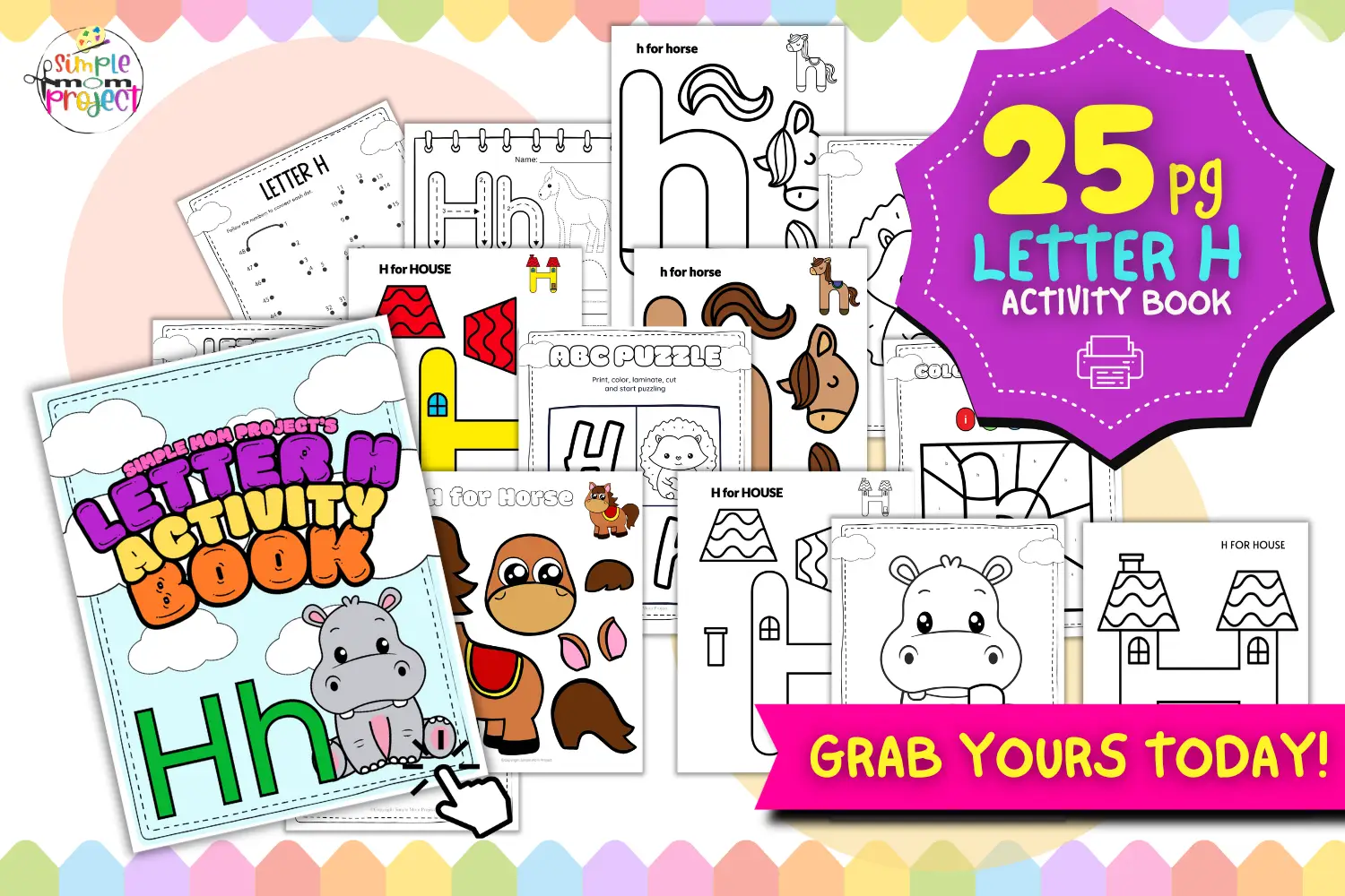 SHOP NOW Letter H Activity Book FlatLay 1