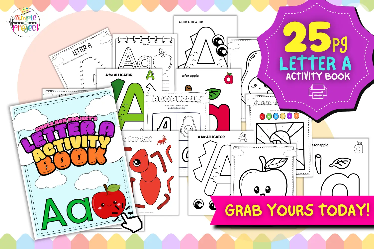 SHOP NOW Letter A Activity Book FlatLay 1